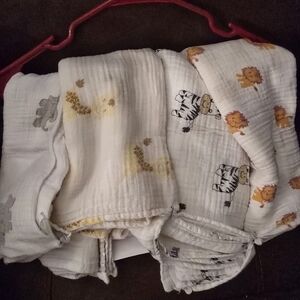 Animal Print Muslin Baby Blankets